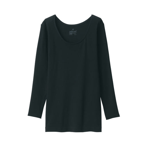 Warm Cotton U-Neck T-Shirt Black MUJI