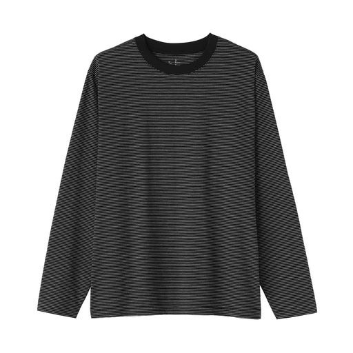 Jersey Crewneck T-Shirt Black Stripe MUJI