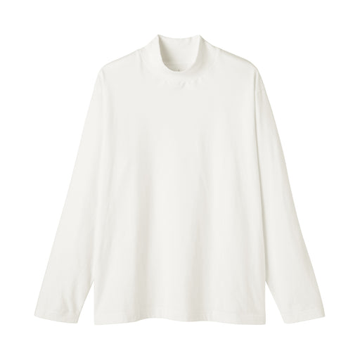 Brushed High Neck T-Shirt White MUJI