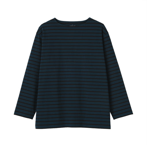 Heavyweight Boatneck T-Shirt Navy Stripe MUJI