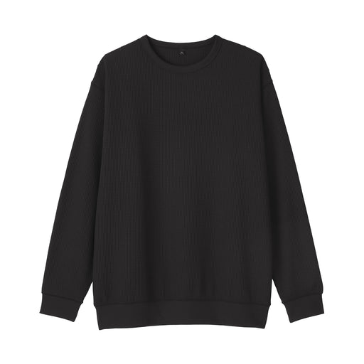UV Protection Waffle T-Shirt Black MUJI