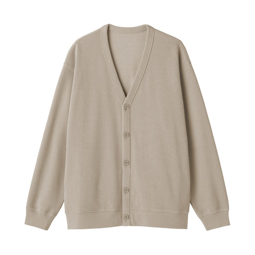 Double Knitted V-Neck Cardigan Sand Beige MUJI
