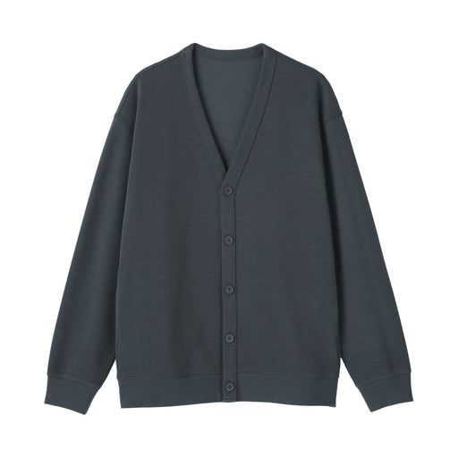 Double Knitted V-Neck Cardigan Dark Navy MUJI