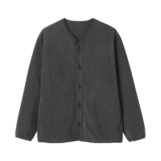 Recyclable Fleece Cardigan Charcoal Gray MUJI