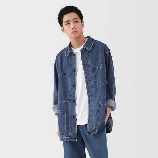 Kapok Blend Denim Coverall Jacket MUJI