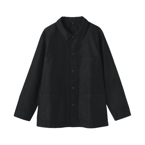 Kapok Blend Moleskin Coverall Jacket Black MUJI