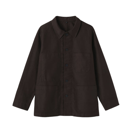 Kapok Blend Moleskin Coverall Jacket Dark Brown MUJI
