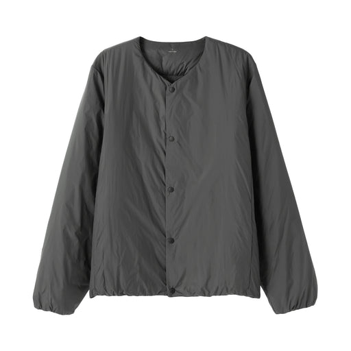 Lightweight Down Collarless Jacket Dark Gray MUJI