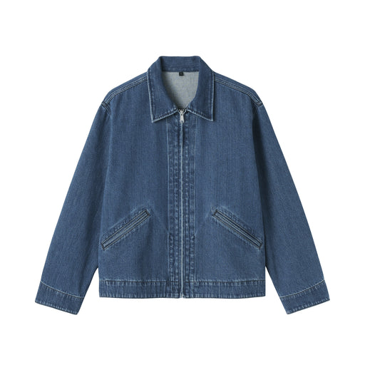 Kapok Blend Denim Blouson Blue MUJI