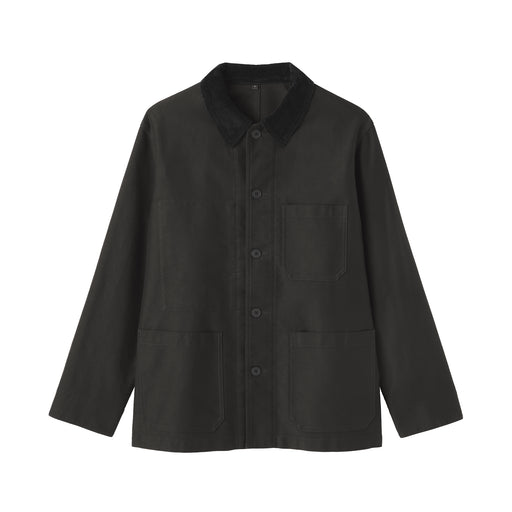 Kapok Blend Corduroy Work Jacket Dark Gray MUJI