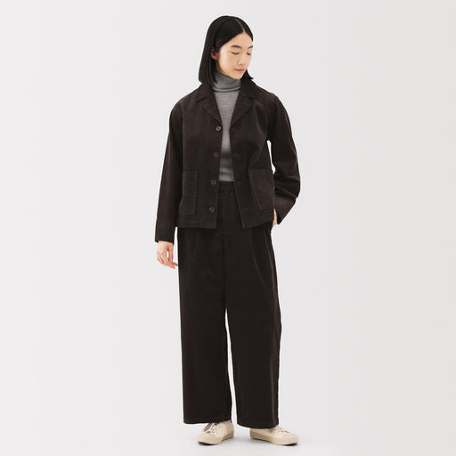 Kapok Blend Corduroy Wide Pants MUJI