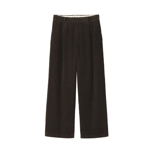 Kapok Blend Corduroy Wide Pants Dark Brown MUJI