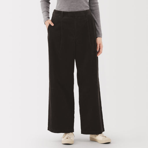 Kapok Blend Corduroy Wide Pants MUJI