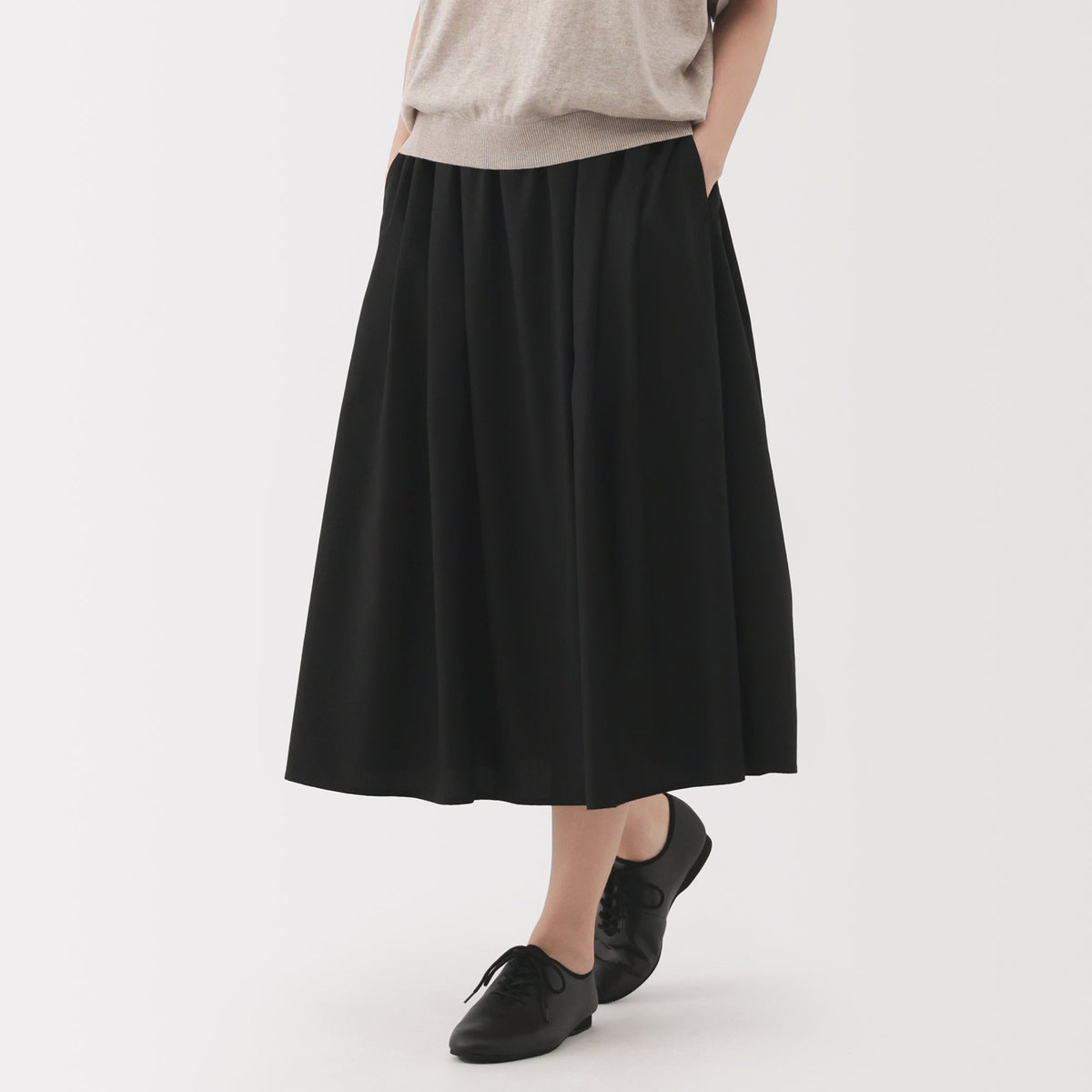 Lyocell Blend Flared Skirt