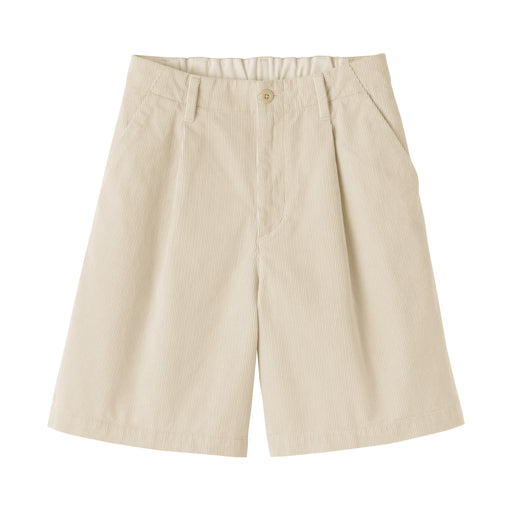 Kapok Blend Corduroy Culottes Ivory MUJI