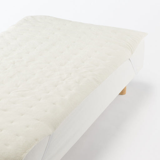 Recycled Polyester Quilted Bed Pad - Double Ivory MUJI