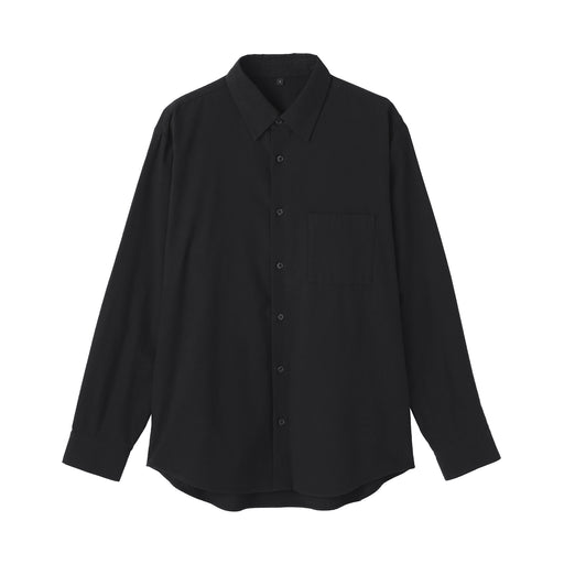 Cotton Wool Flannel Shirt Black MUJI