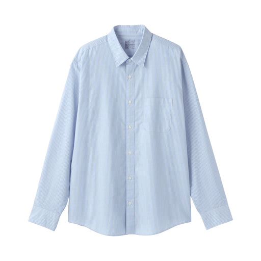 Broadcloth Long Sleeve Shirt Light Blue Stripe MUJI