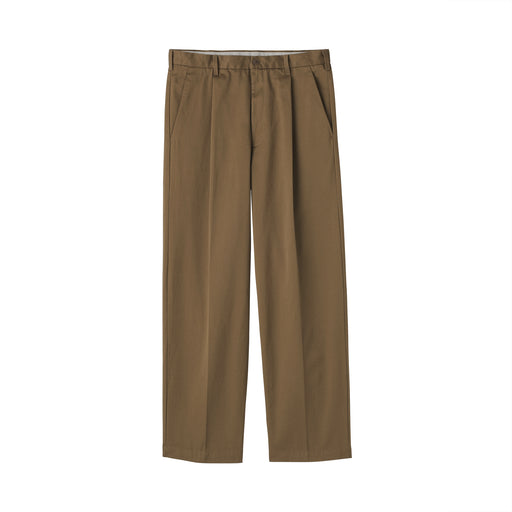 Chino Pleated Wide Pants Dark Beige MUJI