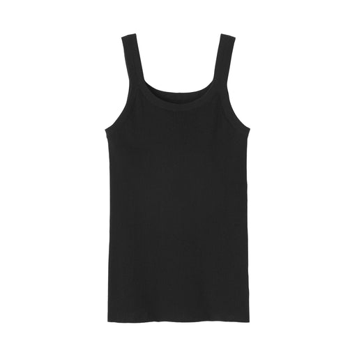 Labo High Twist Cotton Tank Top Black MUJI