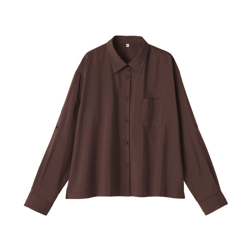 Labo Modal Blend Relaxed Shirt Burgundy MUJI