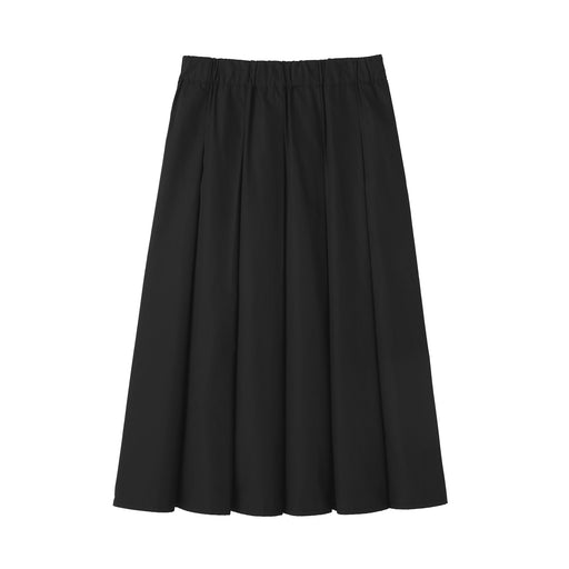 Labo Polyester Cotton Tuck Skirt Black MUJI
