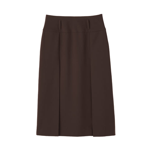 Labo Polyester Twill Tuck Skirt Brown MUJI
