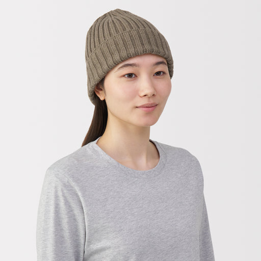 Merino Wool Ribbed Beanie MUJI