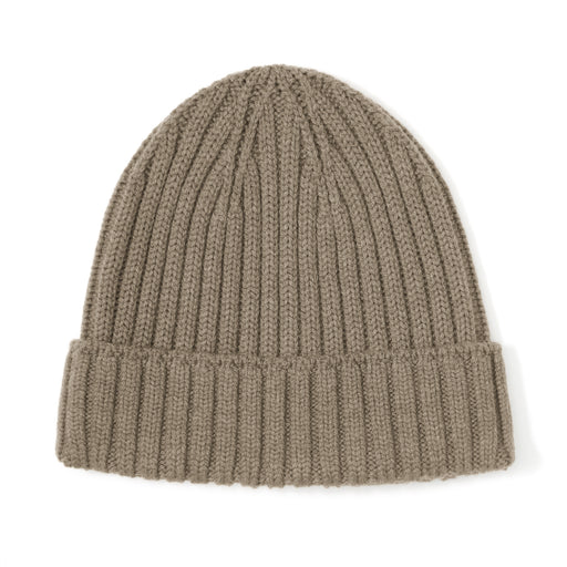 Merino Wool Ribbed Beanie Khaki MUJI