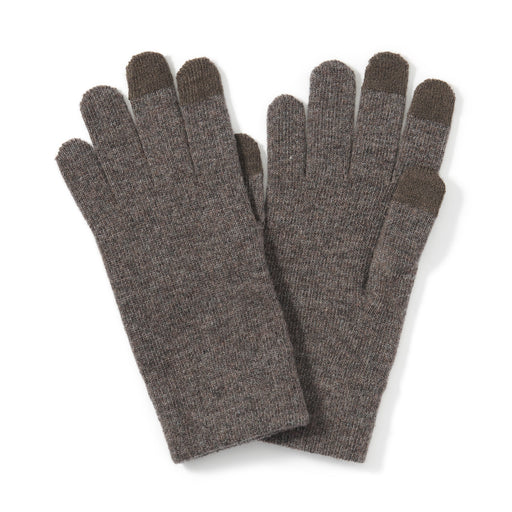 Merino Wool Blend Touchscreen Gloves Dark Mocha Brown MUJI