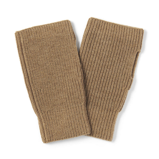Merino Wool Ribbed Hand Warmers Dark Beige MUJI