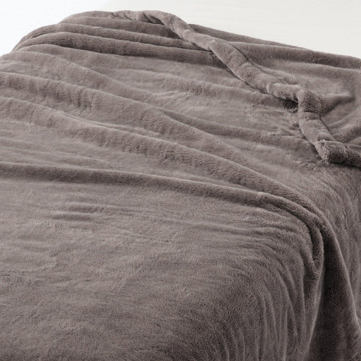 Recycled Polyester Warm Thick Blanket - Single Dark Beige MUJI