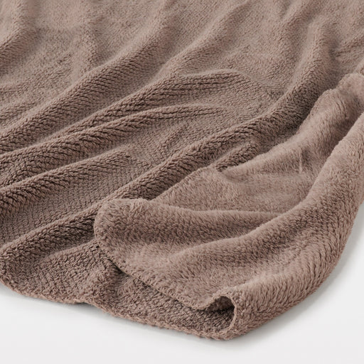 Recycled Polyester Warm Thin Blanket - Single Dark Beige Single (W55.1 x L78.7") MUJI