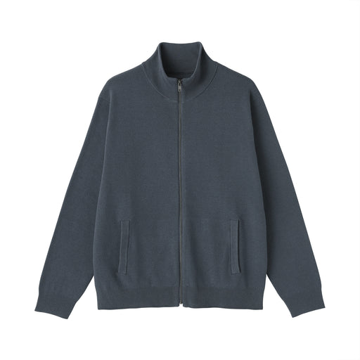 Milano Rib Full-Zip Cardigan Smoky Blue MUJI