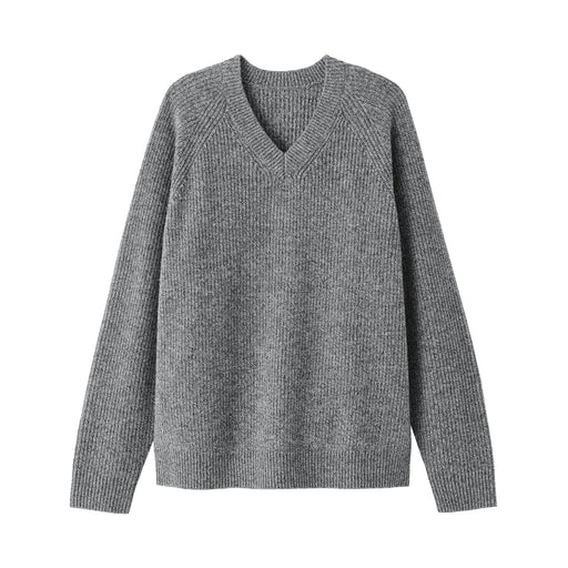 Wool V-Neck Sweater Gray MUJI