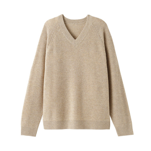 Wool V-Neck Sweater Oatmeal MUJI