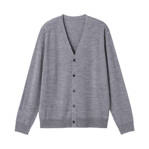 Wool V-Neck Cardigan Gray MUJI