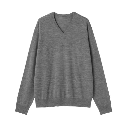 Wool V-Neck Sweater Gray MUJI