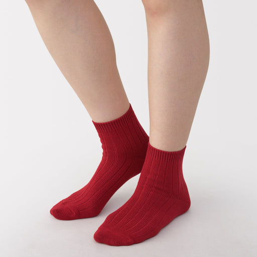 Loose Top Short Socks Red 23-25cm (US W7-9 M5-7.5) MUJI