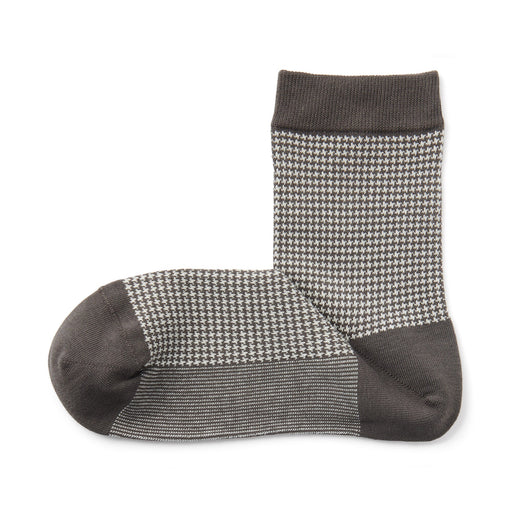 Loose Top Short Socks Dark Mocha Brown Pattern 23-25cm (US W7-9 M5-7.5) MUJI
