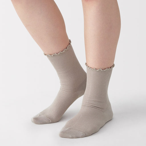Loose Top Socks Pale Brown 23-25cm (US W7-9 M5-7.5) MUJI