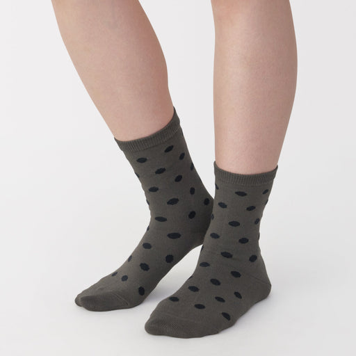 Loose Top Socks Dark Mocha Brown Pattern 23-25cm (US W7-9 M5-7.5) MUJI