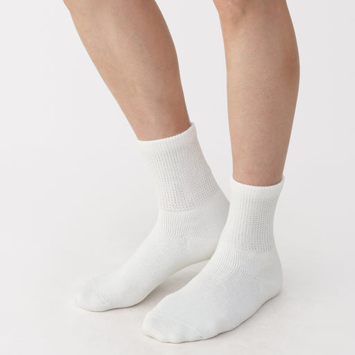 Loose Top Pile Short Socks Off White MUJI