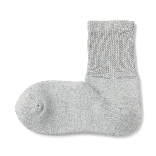 Loose Top Pile Short Socks Gray MUJI
