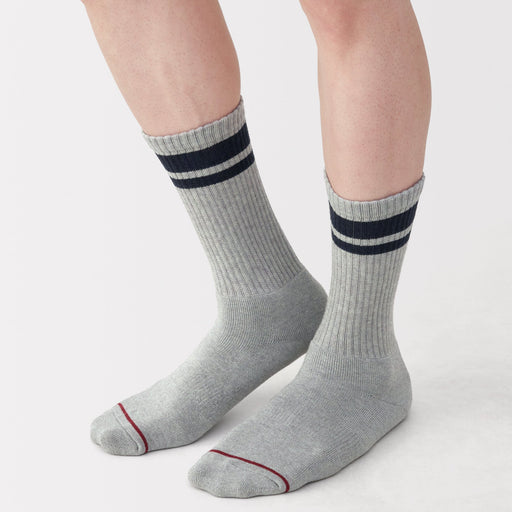 Warm Cotton Thick Socks Dark Navy Pattern 25-27cm (US W9-11 M7.5-10) MUJI