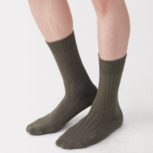 Ribbed Thick Socks Khaki Beige 25-27 cm (US W9-11 M7.5-10) MUJI