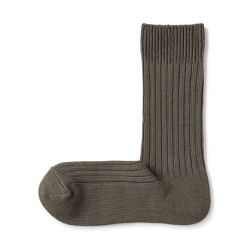 Ribbed Thick Socks Khaki Beige 25-27 cm (US W9-11 M7.5-10) MUJI