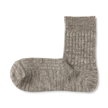 Ribbed Thick Short Socks Coconut Brown 25-27 cm (US W9-11 M7.5-10) MUJI