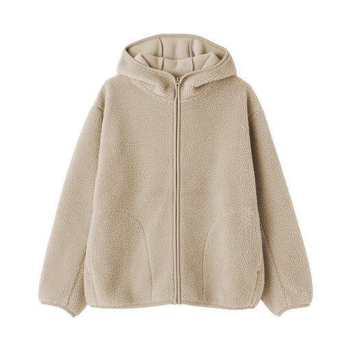 Boa Fleece Zip Hoodie Light Beige MUJI