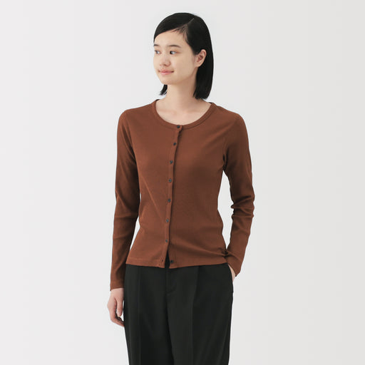 Lyocell Blend Rib Cardigan MUJI